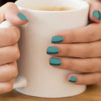 Turquoise - Teal and Gold Agate Minx Nail Art