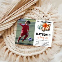 Modern Sports Kids 2nd Birthday party Invitation