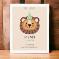 BUDGET Cute Lion Minimalist Invitation