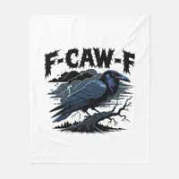 Gothic Crow Funny Humor F-Caw-F Essential Minimal  Fleece Blanket