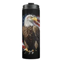 *~* Bald EAGLE Patriotic We The People AP16 Flag Thermal Tumbler