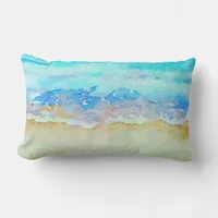 *~ Sea Shore AR7 Beach Nautical Waves Surf Beach Lumbar Pillow