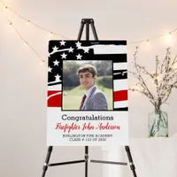 Firefighter Photo Thin Red Line Graduation Foam Board