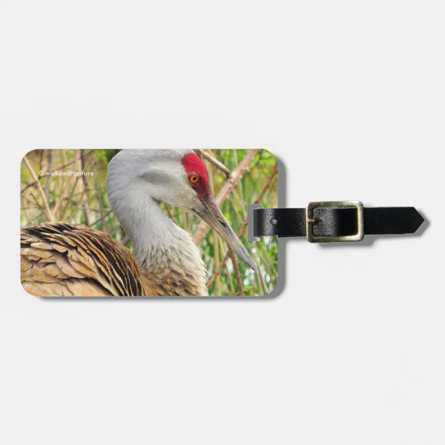 Elegant Profile of a Greater Sandhill Crane Luggage Tag