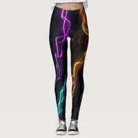 Electric Pulse: Symphony of Neon Frequencies Leggings
