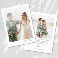 Modern Minimalist Wedding Thank You Card