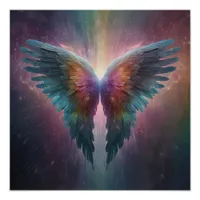 *~*Cosmic Neon Glowing Angel Wings AP78 Poster
