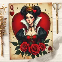 Alice Queen of Hearts Playing Card Scrapbook Paper