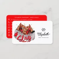 Fierce African American "Slay" Nail Salon Branding Business Card