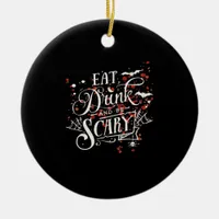 Savage Halloween Spooky Aesthetic Graphic Style Ceramic Ornament