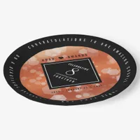 Elegant 8th Bronze Wedding Anniversary Celebration Paper Plates