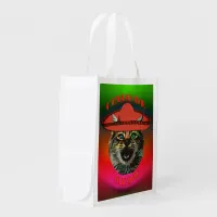 Cinco De Meow Gray Cat Cinco De Mayo Mexico Reuse Grocery Bag