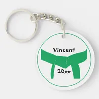 Martial Arts Green Belt Photo Keychain