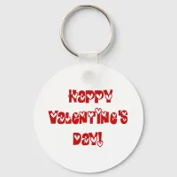 Happy Valentine's Day with Hearts Keychain