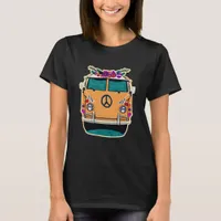 Retro Hippie Van floral Vintage Colors Art T-Shirt
