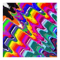Rainbow Blip Color Burst Fluid Art