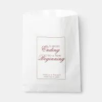 Elegant Garnet Red and White Wedding Favor Bag