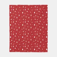 Christmas Trees and Snowflakes Fleece Blanket