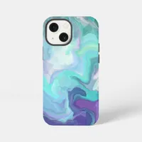 Purple and Blue Abstract Faux Marble iPhone 13 Mini Case