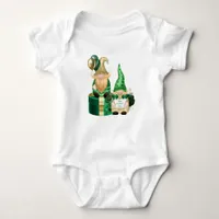 Happy St. Patrick Gnomes Baby Bodysuit