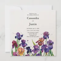 Watercolor Iris Wedding Invitation