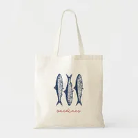 Sardines Fisherman Core Aesthetic Coastal Tote Bag