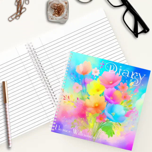 Write in bloom: customizable square diary notebook