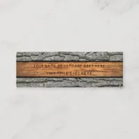 Faux Rustic Dry Wood Grain Tree Bark Mini Business Card