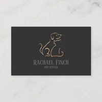 Rose Gold And Charcoal Modern Minimalist Pet Logo Business Card