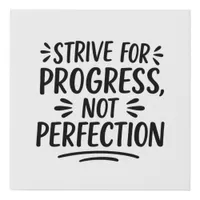 Black white quote motivational  faux canvas print