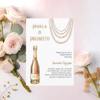 Pearls Prosecco elegant Bridal Shower Invitation