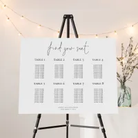 Minimalist Black and White 8 Table Wedding Foam Board