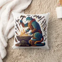 Crafting Weapons in a Fantasy Blacksmith Throw Pillow