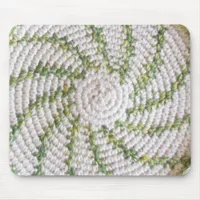 Mousepad - White and Green Spiral