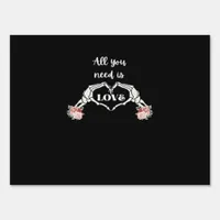 Gothic Valentines Classic - Skeleton Hands Heart  Sign