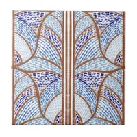 Mediterranean Blue. & Terracotta Mosaic Pattern  Ceramic Tile
