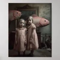 Scary Pink Fish Twins Horror Poster