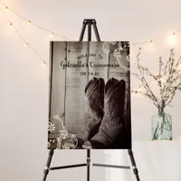 Rustic Cowboy Boots Floral Barn Quinceañera Party Foam Board