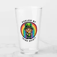 Happy St Patrick's Day Leprechaun with Green Beer Glass