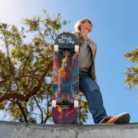 Stunning Colorful Phoenix Arising from the Flames Skateboard