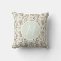 Baby Bunny Monogram Throw Pillow