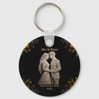 Bride & Groom Royal Classic Keychain