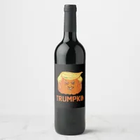 Halloween Pumpkins Funny Trumpkin Wine Label