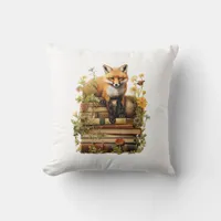Cottagecore Aesthetic With Book Cute Goblincore Cr Throw Pillow