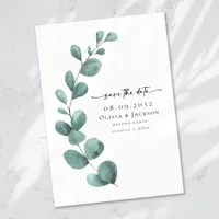 Modern Eucalyptus Typography Wedding Save The Date