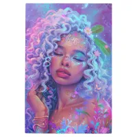 *~* Woman Esoteric Goddess White Gray Hair SC4  Metal Print