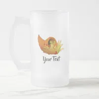 Thanksgiving Frosted Glass Beer Mug