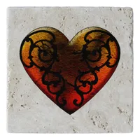 Halloween Filigree Goth Heart Trivet