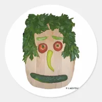 Veggie Face Classic Round Sticker