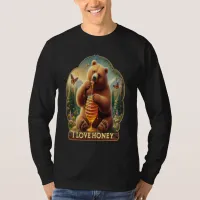 Bear Eating Honey From A Honeycomb T-Shirt